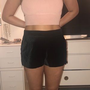 JOIE BLACK VELVET SHORTS
